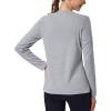 imageMAGCOMSEN Womens Long Sleeve Shirts UPF 50 Sun Protection Quick Dry Athletic Running Workout Tops Rash GuardLight Grey