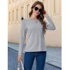 imageMAGCOMSEN Womens Long Sleeve Shirts UPF 50 Sun Protection Quick Dry Athletic Running Workout Tops Rash GuardLight Grey