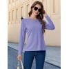 imageMAGCOMSEN Womens Long Sleeve Shirts UPF 50 Sun Protection Quick Dry Athletic Running Workout Tops Rash GuardLight Purple