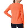 imageMAGCOMSEN Womens Long Sleeve Shirts UPF 50 Sun Protection Quick Dry Athletic Running Workout Tops Rash GuardOrange