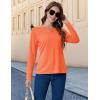 imageMAGCOMSEN Womens Long Sleeve Shirts UPF 50 Sun Protection Quick Dry Athletic Running Workout Tops Rash GuardOrange