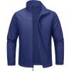 imageMAGCOMSEN Mens Lightweight Softshell Jacket Fleece Lined Tactical Waterproof Windbreaker Rain Jacket for Outdoor HikingRoyal Blue