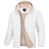 imageMAGCOMSEN Mens Puffer Jacket with Hood Fleece lined Warm Puffer Coats Water Resistant Down Jacket Zip Up Winter JacketsWhite