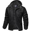 imageMAGCOMSEN Mens Winter Jacket Cotton Fleece Lined Warm Jackets Work Cargo Military Coats with 6 Pockets2 Black