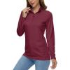 imageMAGCOMSEN Sun Long Protection Sleeve Zip Shirts Women Workout Pullover DryWine Red