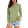 imageMAGCOMSEN Womens Long Sleeve Shirts 14 Zip Pullover UPF 50 Quick Dry Workout Tops Running Athletic Hiking ShirtsWheat Green