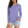 imageMAGCOMSEN Womens Long Sleeve Shirts UPF 50 Sun Protection Quick Dry Athletic Running Workout Tops Rash GuardLight Purple