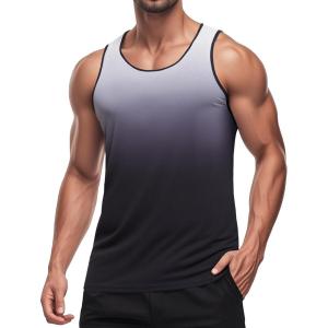 imageMAGCOMSEN Mens Muscle Tank Tops UPF80 Workout Tank Sleeveless Quick Dry Bodybuilding ShirtsBlack White