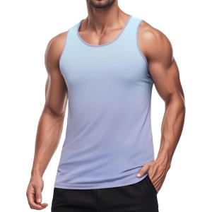 imageMAGCOMSEN Mens Muscle Tank Tops UPF80 Workout Tank Sleeveless Quick Dry Bodybuilding ShirtsBlue Purple