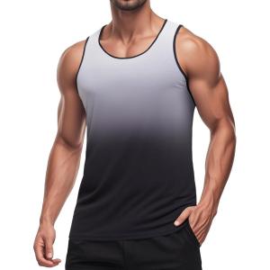 imageMAGCOMSEN Mens Muscle Tank Tops UPF80 Workout Tank Sleeveless Quick Dry Bodybuilding ShirtsGrey Black