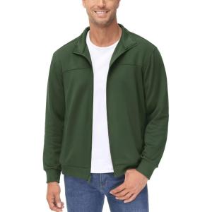 imageMAGCOMSEN Mens Track Jackets Lightweight FullZip Casual Coat Workout Running Athletic Active Jacket With PocketsArmy Green