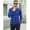 imageMAGCOMSEN Mens Crewneck Sweaters Cotton Lightweight Plaid Pullover Sweater Warm Casual Fall Winter SweatshirtsBlue