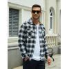 imageMAGCOMSEN Mens Flannel Shirts Long Sleeve Plaid Shirt Button Up Casual Shirts Lightweight Shirt Jacket with 2 PocketsBlack