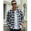 imageMAGCOMSEN Mens Flannel Shirts Long Sleeve Plaid Shirt Button Up Casual Shirts Lightweight Shirt Jacket with 2 PocketsBlack