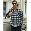 imageMAGCOMSEN Mens Flannel Shirts Long Sleeve Plaid Shirt Button Up Casual Shirts Lightweight Shirt Jacket with 2 PocketsBlack