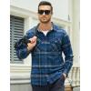imageMAGCOMSEN Mens Flannel Shirts Long Sleeve Plaid Shirt Button Up Casual Shirts Lightweight Shirt Jacket with 2 PocketsBlue Grey