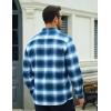 imageMAGCOMSEN Mens Flannel Shirts Long Sleeve Plaid Shirt Button Up Casual Shirts Lightweight Shirt Jacket with 2 PocketsBlue White