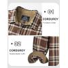 imageMAGCOMSEN Mens Flannel Shirts Long Sleeve Plaid Shirt Button Up Casual Shirts Lightweight Shirt Jacket with 2 PocketsBrown