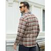 imageMAGCOMSEN Mens Flannel Shirts Long Sleeve Plaid Shirt Button Up Casual Shirts Lightweight Shirt Jacket with 2 PocketsBrown