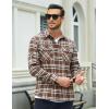 imageMAGCOMSEN Mens Flannel Shirts Long Sleeve Plaid Shirt Button Up Casual Shirts Lightweight Shirt Jacket with 2 PocketsBrown