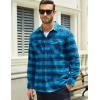 imageMAGCOMSEN Mens Flannel Shirts Long Sleeve Plaid Shirt Button Up Casual Shirts Lightweight Shirt Jacket with 2 PocketsColor Blue