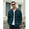 imageMAGCOMSEN Mens Flannel Shirts Long Sleeve Plaid Shirt Button Up Casual Shirts Lightweight Shirt Jacket with 2 PocketsGreen