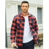 imageMAGCOMSEN Mens Flannel Shirts Long Sleeve Plaid Shirt Button Up Casual Shirts Lightweight Shirt Jacket with 2 PocketsOrange