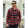 imageMAGCOMSEN Mens Flannel Shirts Long Sleeve Plaid Shirt Button Up Casual Shirts Lightweight Shirt Jacket with 2 PocketsOrange