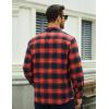 imageMAGCOMSEN Mens Flannel Shirts Long Sleeve Plaid Shirt Button Up Casual Shirts Lightweight Shirt Jacket with 2 PocketsOrange