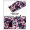 imageMAGCOMSEN Mens Flannel Shirts Long Sleeve Plaid Shirt Button Up Casual Shirts Lightweight Shirt Jacket with 2 PocketsRed White