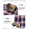 imageMAGCOMSEN Mens Flannel Shirts Long Sleeve Plaid Shirt Button Up Casual Shirts Lightweight Shirt Jacket with 2 PocketsRed White