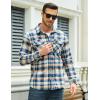 imageMAGCOMSEN Mens Flannel Shirts Long Sleeve Plaid Shirt Button Up Casual Shirts Lightweight Shirt Jacket with 2 PocketsYellow