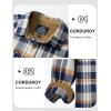 imageMAGCOMSEN Mens Flannel Shirts Long Sleeve Plaid Shirt Button Up Casual Shirts Lightweight Shirt Jacket with 2 PocketsYellow