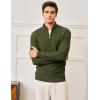 imageMAGCOMSEN Mens Sweaters 14 Zip Knit Waffle Textured Pullover for Fall Winter Warm Soft SweaterArmy Green