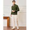 imageMAGCOMSEN Mens Sweaters 14 Zip Knit Waffle Textured Pullover for Fall Winter Warm Soft SweaterArmy Green