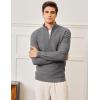 imageMAGCOMSEN Mens Sweaters 14 Zip Knit Waffle Textured Pullover for Fall Winter Warm Soft SweaterDark Grey