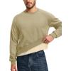 imageMAGCOMSEN Mens Sweatshirts Sherpa Lined Heavyweight Fleece Pullover Warm Crewneck Winter SweatshirtKhaki