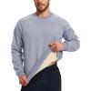 imageMAGCOMSEN Mens Sweatshirts Sherpa Lined Heavyweight Fleece Pullover Warm Crewneck Winter SweatshirtLight Gray