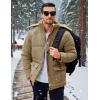 imageMAGCOMSEN Mens Winter Jacket Fleece Lined Water Repellent Windproof Warm Parka Winter Coat with HoodKhaki