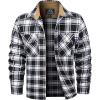 imageMAGCOMSEN Mens Flannel Shirts Long Sleeve Plaid Shirt Button Up Casual Shirts Lightweight Shirt Jacket with 2 PocketsBlack