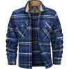 imageMAGCOMSEN Mens Flannel Shirts Long Sleeve Plaid Shirt Button Up Casual Shirts Lightweight Shirt Jacket with 2 PocketsBlue Grey