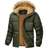imageMAGCOMSEN Mens Winter Jacket Fleece Lined Water Repellent Windproof Warm Parka Winter Coat with HoodArmy Green