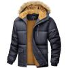 imageMAGCOMSEN Mens Winter Jacket Fleece Lined Water Repellent Windproof Warm Parka Winter Coat with HoodDark Grey