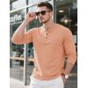 imageMAGCOMSEN Mens Henley Long Sleeve Shirt Cotton Lightweight Tee Shirts Casual Basic Tees with PocketApricot
