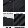 imageMAGCOMSEN Mens Henley Long Sleeve Shirt Cotton Lightweight Tee Shirts Casual Basic Tees with PocketBlack