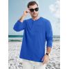 imageMAGCOMSEN Mens Henley Long Sleeve Shirt Cotton Lightweight Tee Shirts Casual Basic Tees with PocketCloor Blue