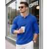 imageMAGCOMSEN Mens Henley Long Sleeve Shirt Cotton Lightweight Tee Shirts Casual Basic Tees with PocketCloor Blue