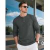 imageMAGCOMSEN Mens Henley Long Sleeve Shirt Cotton Lightweight Tee Shirts Casual Basic Tees with PocketDark Grey
