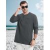 imageMAGCOMSEN Mens Henley Long Sleeve Shirt Cotton Lightweight Tee Shirts Casual Basic Tees with PocketDark Grey