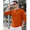 imageMAGCOMSEN Mens Henley Long Sleeve Shirt Cotton Lightweight Tee Shirts Casual Basic Tees with PocketDark Orange